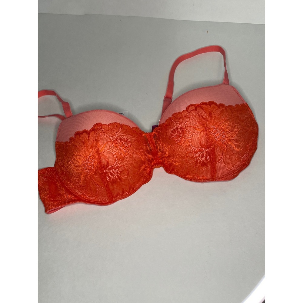 Adore Me Cherry Tomato Lace Push Up Bra Size 34C NWT